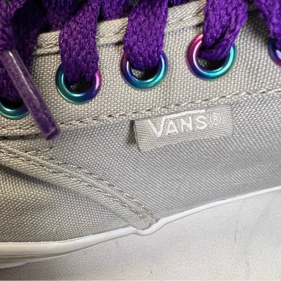 Vans AUTHENTIC Mens Womens Grey Purple Low Top Skateboard Shoes Sz 8 like new - Picture 11 of 12
